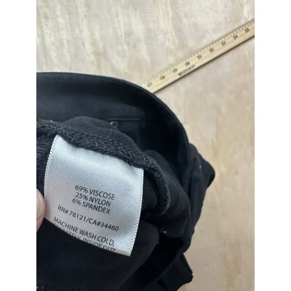 Eileen Fisher Black Dress Pants Sz 8 Straight Leg Viscose‎ Nylon Spandex Office - Picture 3 of 6